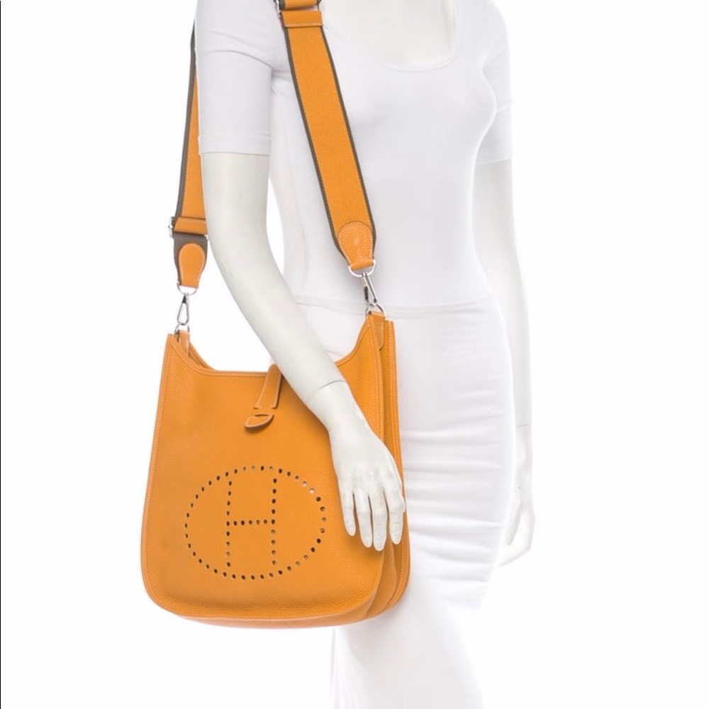 Hermes Evelyn’s III GM Potiron Orange Clemente Leather with Palladium hardware,